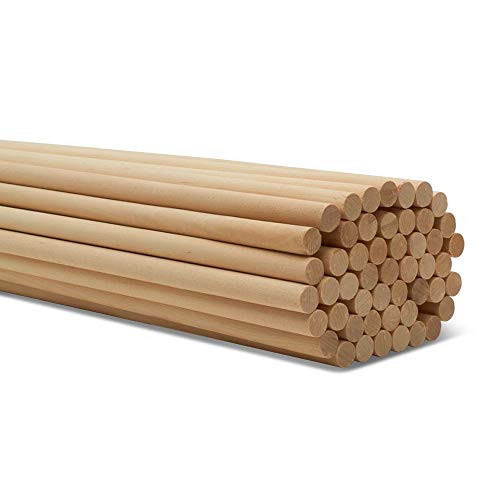 Dowel Rods Wood Sticks Wooden Dowel Rods 1/2 x 24 Inch Unfinished Hardwood Sticks for Crafts and DIYers 25 Pieces by Woodpeckers Dowel Rods Wood Sticks Wooden Dowel Rods 1/2 x 24 Inch Unfinished Hardwood Sticks for Crafts and DIYers 25 Pieces by Woodpeckers