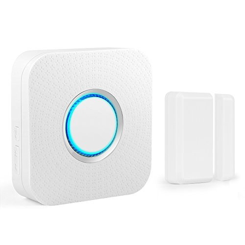 Wireless Door Sensor Alarm Chime, Bitiwend Home Security Window Entry Alert With Operating Range 600 feet/52 Chimes For Home/Garage/Shop (1 Door Sensor & 1 Receiver)