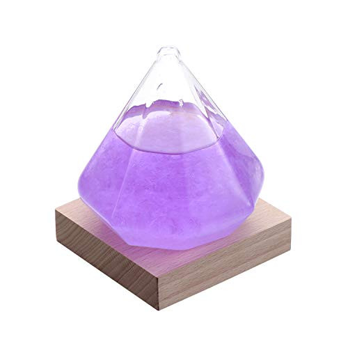 FOVIUPET Weather Storm Glass Bottle Diamond Creative Stylish Weather Station Forecaster Barometer, Desktop Decoration Crafts of Choice Purple FOVIUPET Weather Storm Glass Bottle Diamond Creative Stylish Weather Station Forecaster Barometer, Desktop Decoration Crafts of Choice Purple