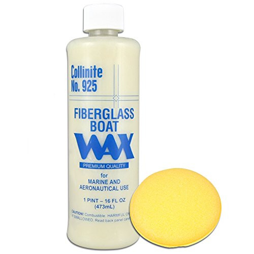 Collinite Liquid Fiberglass Boat Wax Pint 925 with Yellow Foam Pad