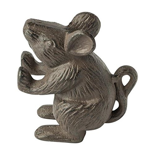 Cast Iron Mouse Door Stop - Decorative Rustic Door Stop - Stop your bedroom, bath and exeterior doors in style - Vintage Brown Color - Book Stopper - Heavy Bookend