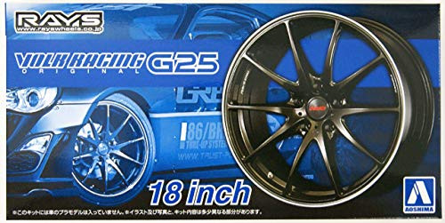 Aoshima 1/24 Scale Tuned Parts 105 Volk Racing G25 18inch Tire  and  Wheel Set - Plastic Model Building Kit  61183