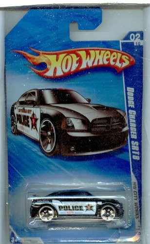 Hot Wheels 2010 City Works 02/10 Black Dodge Charger SRT8 City Police CAR