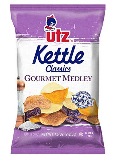Utz Kettle Classics Gourmet Medley Kettle Style Potato Chips- 7.5 Ounce Bags 3 Bags