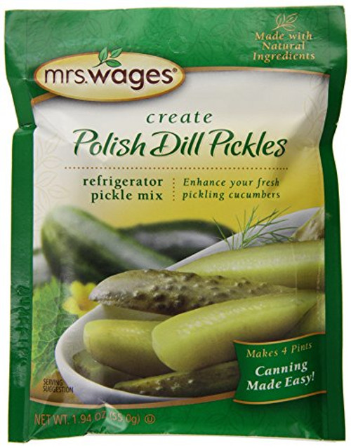 Mrs. Wages Polish Dill Pickles Refrigerator Mix, 1.94 Ounce VALUE PACK of 12