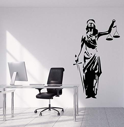 HJYAAA Vinyl Wall Decal Lady Justice Themis Court Judicial Office Art Deco Sticker 42x71cm