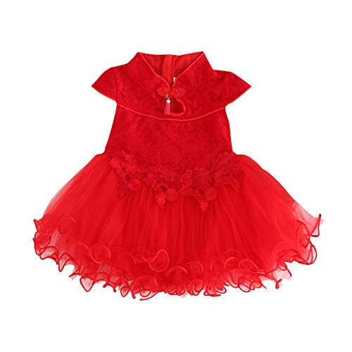 6-36 Months Toddler Kids Floral Embroidery Party Dresses Tulle Tutu Baby Girls Lace Patchwork Cheongsam Princess Dress 18-24 Months, Red 6-36 Months Toddler Kids Floral Embroidery Party Dresses Tulle Tutu Baby Girls Lace Patchwork Cheongsam Princess Dress 18-24 Months, Red