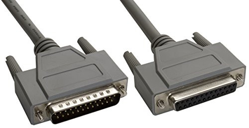 Amphenol CS-DSRHDB25MF-010 DB25 25-Pin D-Sub Cable, Reversible Hardware, Shielded, Male/Female, 10', Gray
