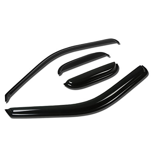 Replacement for Ford Super Duty Extended Cab 4pcs Tape-On Window Visor Deflector Rain Guard