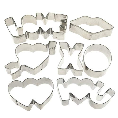 LAWMAN Love Hearts Wedding Valentine Day Candy Fondant Pastry Baking Cookie Cutter Set