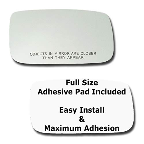 Mirror Glass plus  Full Size Adhesive Pad for 1991-1995 Volvo 940 Passenger Side Replacement