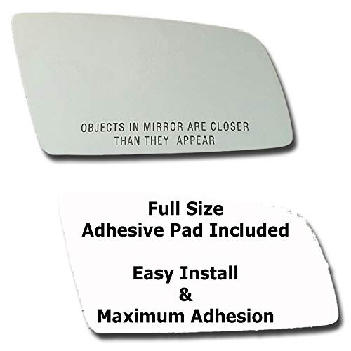 Mirror Glass plus  Full Size Adhesive Pad for 2004-2007 BMW 525i Passenger Side Replacement - Dim Fit Over