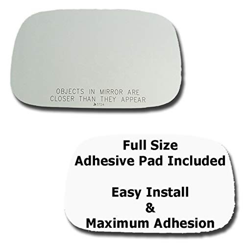Mirror Glass plus  Full Size Adhesive Pad for 2005-2006 Lexus GS300 Passenger Side Replacement - Dim Fit Over