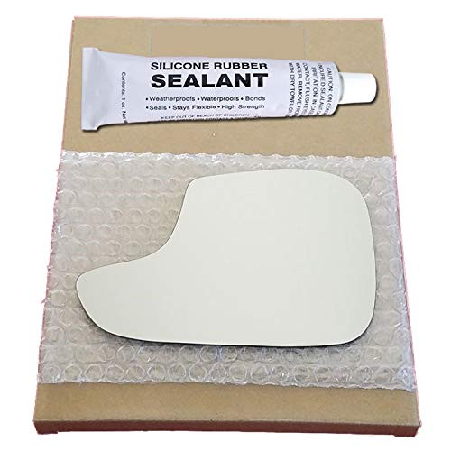 Mirror Glass Replacement plus  Silicone Adhesive for 2011-2017 Ford Fiesta Driver Side - Lower Flat Mirror