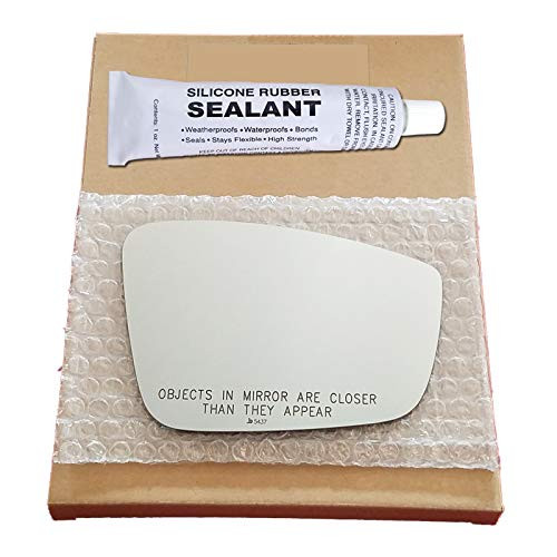 Mirror Glass Replacement plus  Silicone Adhesive for 2012-2017 Volkswagen Beetle Passenger Side - 2 Options Offered- Please Note Shape And Size