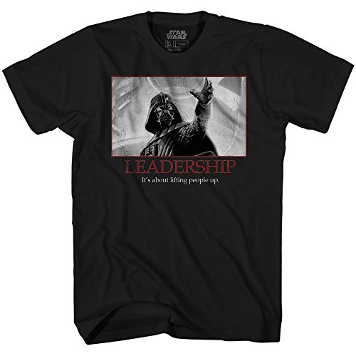 Star Wars Darth Vader Leadership Motivational Poster Mens T-Shirt Large, Black