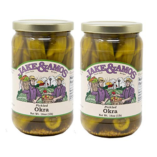Jake  and  Amos Pickled Okra, 16 Ounce pack of 2