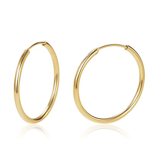 Carleen 14K Yellow Gold Plated 925 Sterling Silver Hoop Earrings Gold Hoop Earrings Dainty Thin huggie Piercing Endless Medium Hoop Earrings for Women Girls 30mm Carleen 14K Yellow Gold Plated 925 Sterling Silver Hoop Earrings Gold Hoop Earrings Dainty Thin huggie Piercing Endless Medium Hoop Earrings for Women Girls 30mm