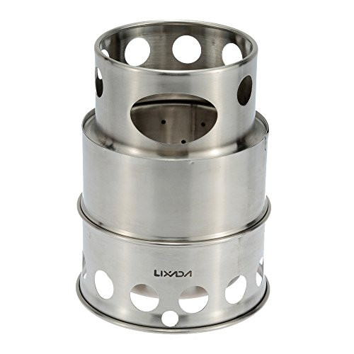 Lixada Camping Wood Stove Portable Stainless Steel Lightweight Wood Burner Backpacking Stove for Outdoor Cooking Hiking Picnic BBQ Style 2