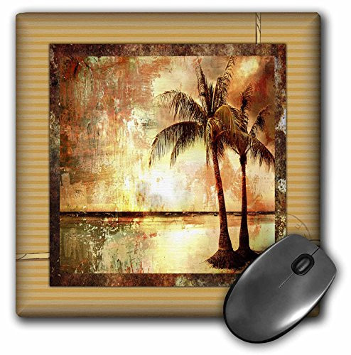 3dRose LLC 8 x 8 x 0.25 Inches Mouse Pad, Tropical Sunset in Grunge (mp_36532_1)