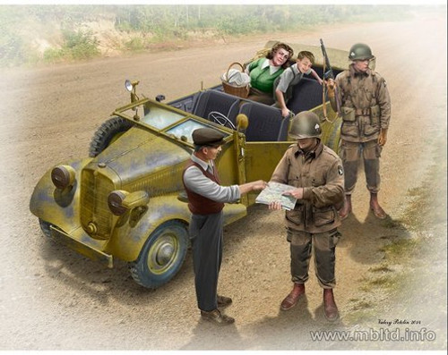 Master Box 35161 Hitching a Ride, US Paratroopers and Civilians with car 1/35