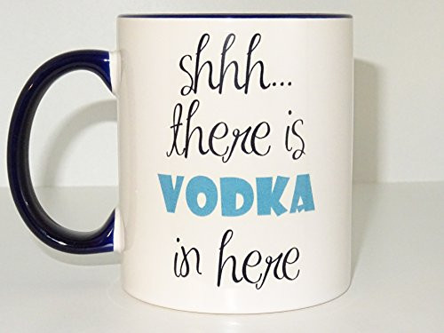 shhh... there's vodka in here Coffee Mug, Morning Coffee Mug, Vodka Mug Coffee Cup Funny ceramic tea Birthday Gift for Him Unique Cute