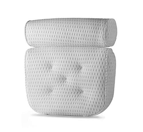 WAYDA Bath Pillow for Tub, 4D Air Mesh Spa Bathtub Pillow with 7 Non-Slip Suction Cups, Large and Soft Pillows with Neck and Head Support Fits All Bathtub, Hot Tub and Home Spa WAYDA Bath Pillow for Tub, 4D Air Mesh Spa Bathtub Pillow with 7 Non-Slip Suction Cups, Large and Soft Pillows with Neck and Head Support Fits All Bathtub, Hot Tub and Home Spa