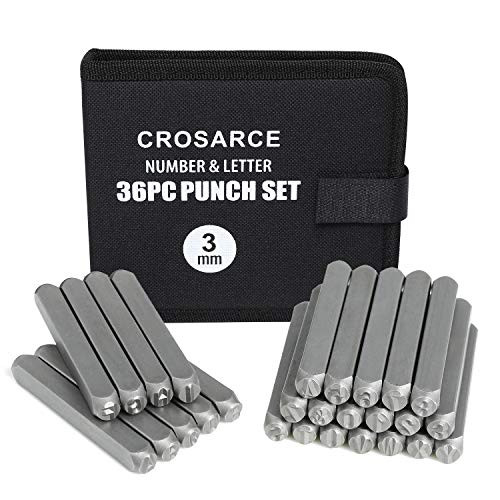Metal Stamping Tools kit 36pcs, 1/8 inch3mm Number and Capital Letter Stamp Set, A~Z  and  0~9, Punch Kit for Metal, Leather Crafting, Wood, Jewelry Making