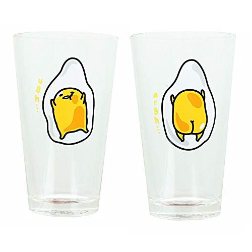 Gudetama the Lazy Egg 16oz Pint Glass Set of 2