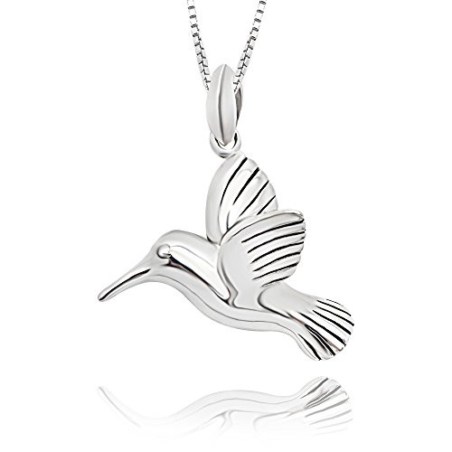 925 Sterling Silver Hummingbird Pendant Necklace, 18inch 925 Sterling Silver Hummingbird Pendant Necklace, 18inch