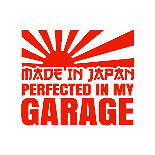 Sticker for Car - Japan Flag Made in Japan Perfected in My Garage Vinyl Decal - Stickers Japanese Vinyl for Car Truck Window Bumper Laptop Vinyl Decals Japan JDM Lowrider Stickers SHH0005 8x7in