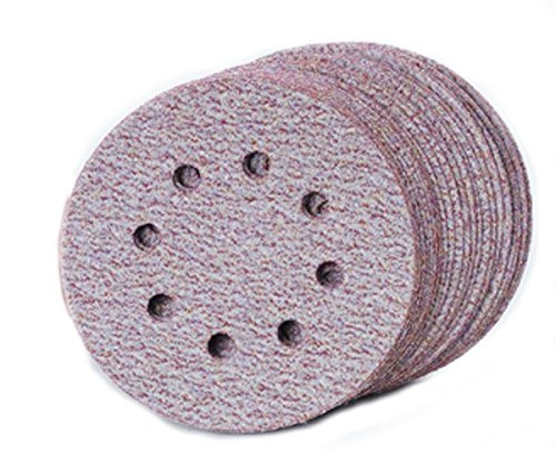 Sungold Abrasives 48407 5-Inch by 8 Hole 100 Grit Premium Plus C Weight Paper Hook and Loop Sanding Discs, 50 Per Box
