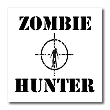 3dRose ht_161176_1 Zombie Hunter-Iron on Heat Transfer Paper for White Material, 8 by 8-Inch