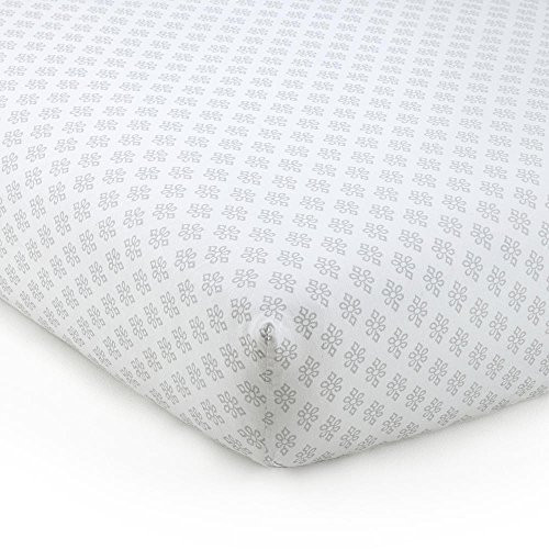 Levtex Home Baby Ely Collection Print Fitted Crib Sheet, Grey