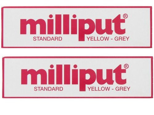2 x Milliput Standard 2-Part Self Hardening Putty, Yellow/Grey