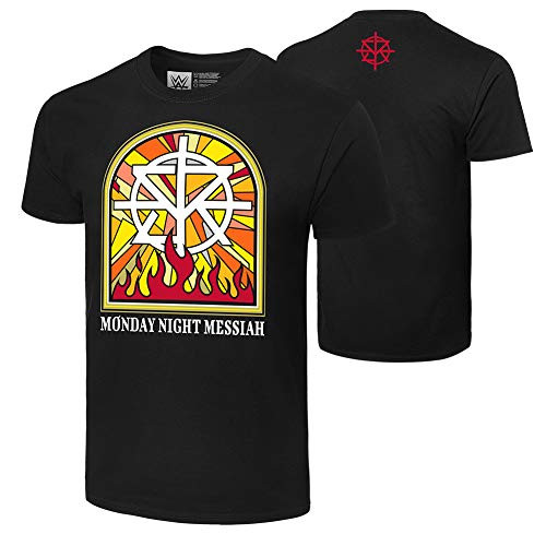 WWE Authentic Wear Seth Rollins Stained Glass Flames T-Shirt Black Extra Large