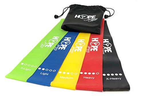 Hope Fitness Gear, Resistance Bands, Exercise Bands, Booty Bands, Loop Resistance Bands, Set of 5 with Carry Bag and EBook Exercise Guide Hope Fitness Gear, Resistance Bands, Exercise Bands, Booty Bands, Loop Resistance Bands, Set of 5 with Carry Bag and EBook Exercise Guide