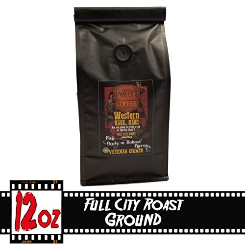 Western Bang, Bang Full-City Roast Organic Coffee by Indies Coffee 12 ounce Ground VETERAN OWNED Western Bang, Bang Full-City Roast Organic Coffee by Indies Coffee 12 ounce Ground VETERAN OWNED