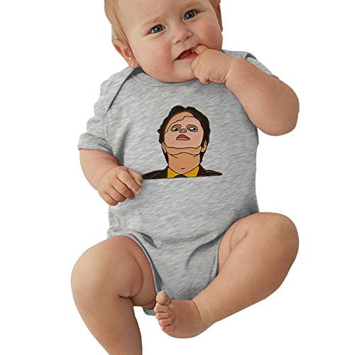 10sdaklasd The Office Dwight Schrute Seamless Infant Romper Warm Baby Jersey Creeper Bodysuit Printed Onesies Gray 0-3 Months