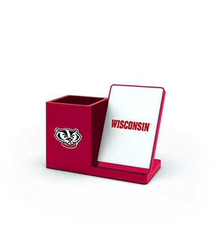 NCAA Wisconsin Badgers Wireless Charger and Desktop Organizer, Team Color