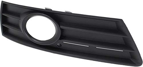 I-Match Auto Parts Right Passenger Side Fog Light Bumper Grille Insert Replacement For 2009-2010 Volkswagen Passat CC VW1036119 104-50677R Black With Fog Light Hole