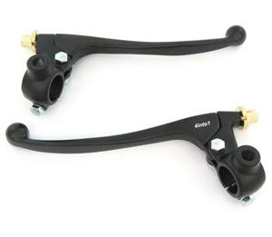 Universal Lever Perch Assembly Set w/Mirror Mounts - Clutch plus  Drum Brake - Black - 7/8inch  - Compatible with Honda Kawasaki Suzuki Yamaha