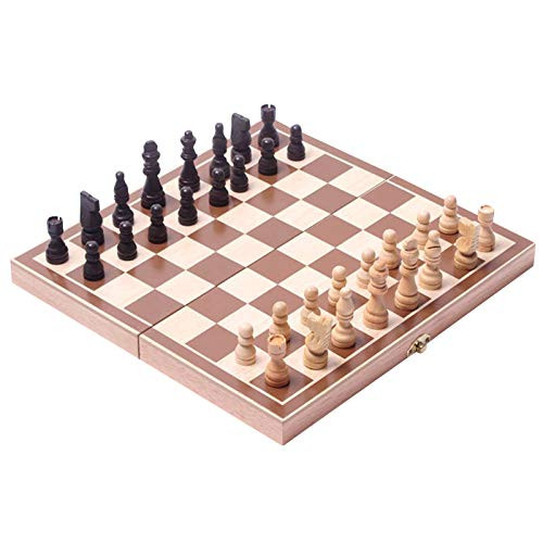 Tedyy Wooden Chess Set, International Chess Folding Magnetic Wooden Chess Set Portable Travel Wooden Board Games Chess Set for Kids and Adults