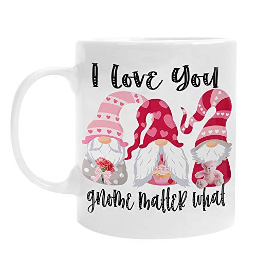 Fewear Cute Coffee Mug, Valentine's Day Funny Gnome Coffee Cup, Pink Irish Truck Vintage Ceramic Tea Mug, for Home Decoration Birthday B