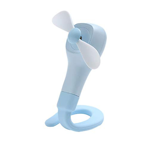 Mifelio Handheld Fan, USB Rechargeable Portable Fan with Flexible Stand 360Rotatio for Travel Office RoomBlue