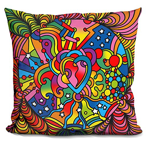 LiLiPi" Pop Art Heart Swirls Decorative Accent Throw Pillow