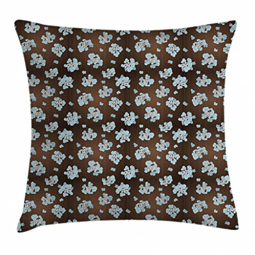 Ambesonne Brown and Blue Throw Pillow Cushion Cover, Flowers with Vertical Dotted Lines Abstract Floral Arrangement Art, Decorative Square Accent Pillow Case, 20inch X 20inch , Bluegrey White Brown Ambesonne Brown and Blue Throw Pillow Cushion Cover, Flowers with Vertical Dotted Lines Abstract Floral Arrangement Art, Decorative Square Accent Pillow Case, 20inch X 20inch , Bluegrey White Brown