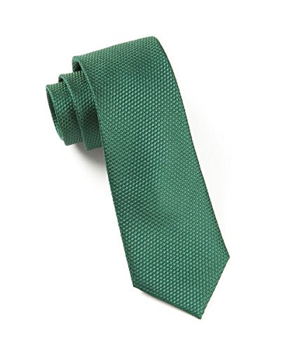 The Tie Bar 100 percent Silk Hunter Green Solid Textured Grenafaux 2.5 Inch Tie