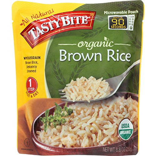 Tasty Bite Rice - Organic - Brown - 8.8 oz - case of 6 - 95 percentplus  Organic - Gluten Free -