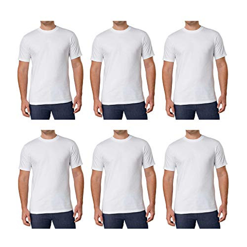 Kirkland Men's Crew Neck White T-Shirts Pack of 6 X-Large